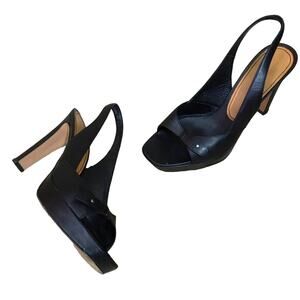 Jil Sander Leather Slingback Heels - Black - 39.5